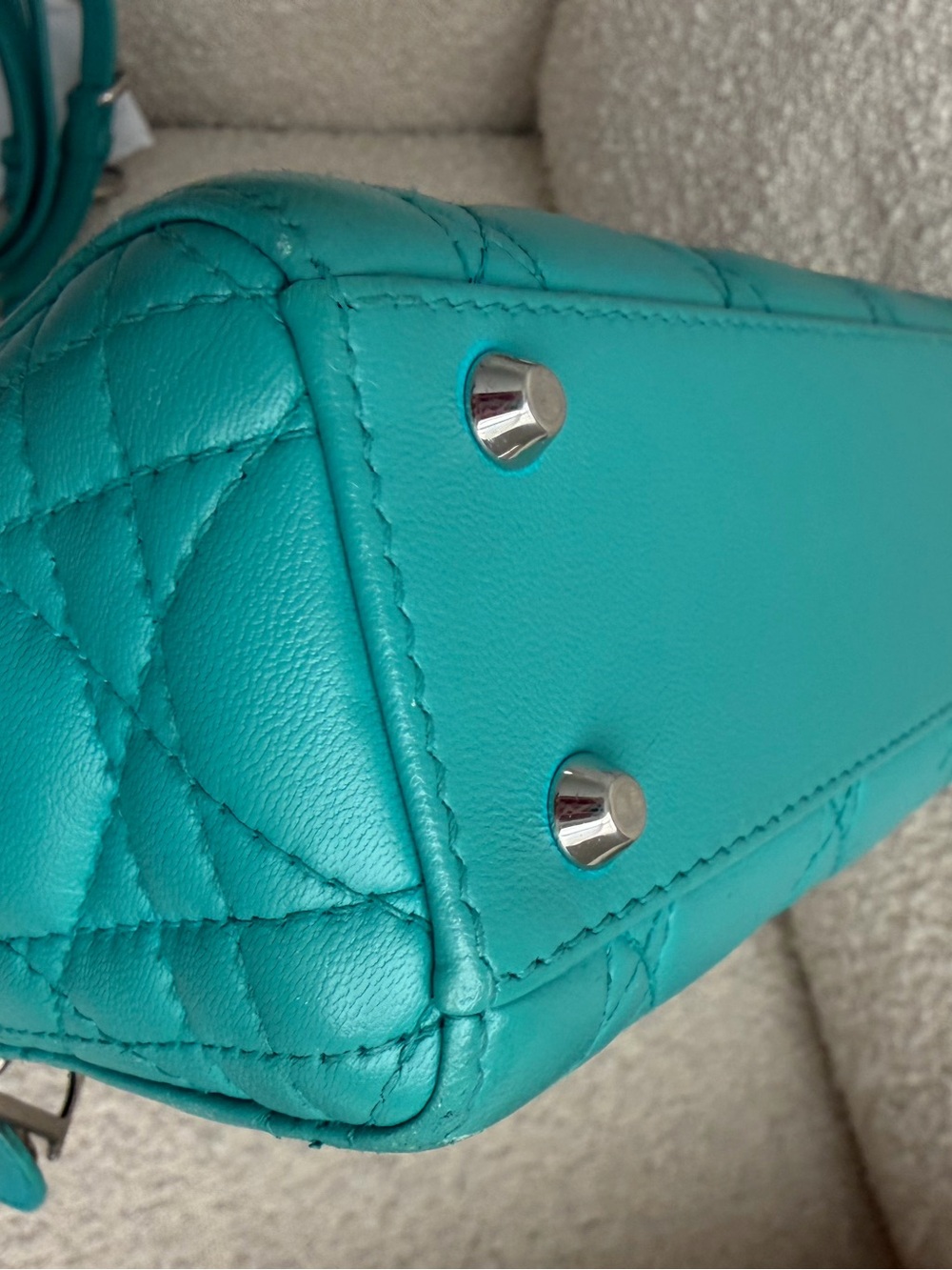 Lady Dior Mini Bag in Teal - Picture 15 of 16